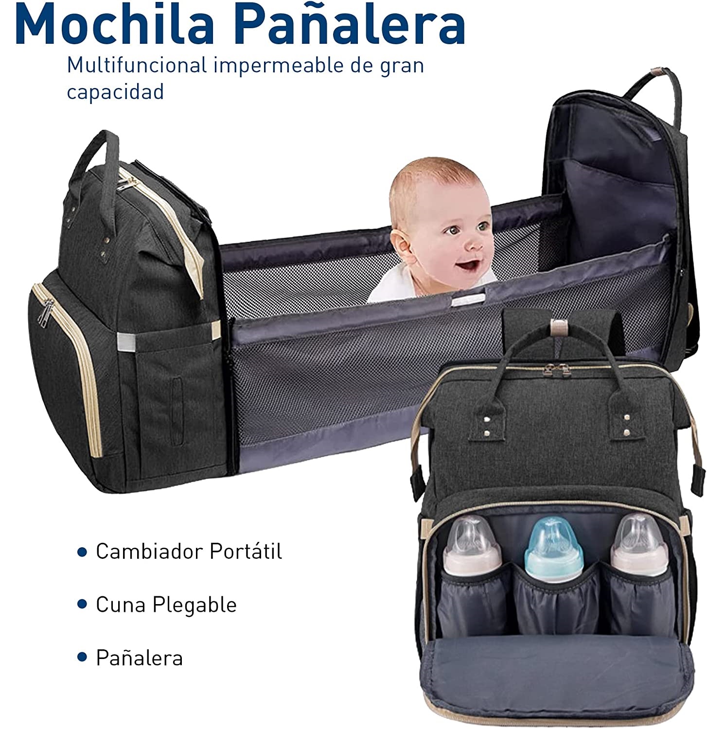 Mochila de Bolsa de Pañal, Mochila Pañalera Multifuncional Impermeable de  Viaje Gran Capacidad, Bolsas de Pañales de Maternidad Bolsillo Térmico de  Aislamiento de Bebé para Mamás Papás (Azul) : : Bebé